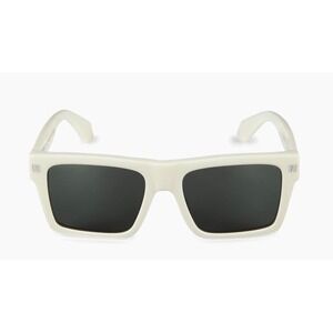 OFF WHITE Sunglasses Men Square Acetate Cream Frame Dark Lens